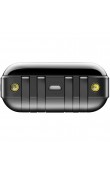 Siyah çok çıkışlı 20000 mAh dahili kablolu LED fenerli promosyon powerbank